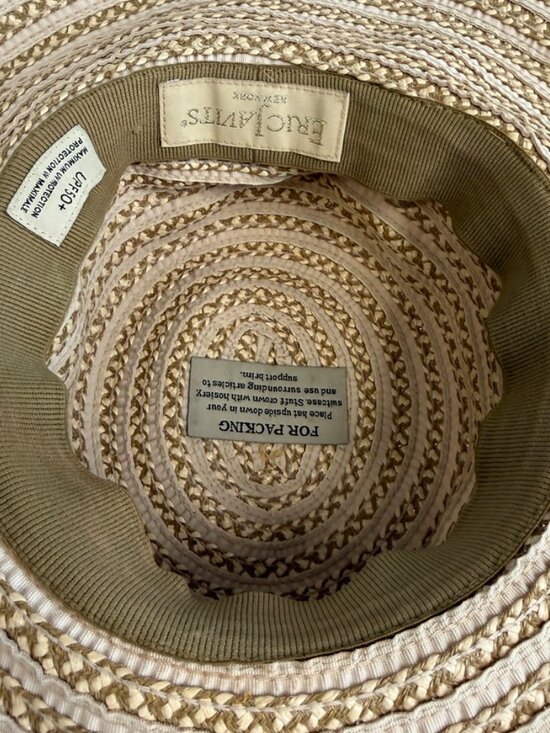Eric Javits Hat Women One Size Floppy Wide Sun Beach Resort Cruise UPF Core Ex main image 6